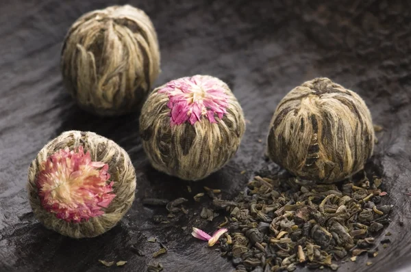 Yeşil Çince çay topları — Stok fotoğraf