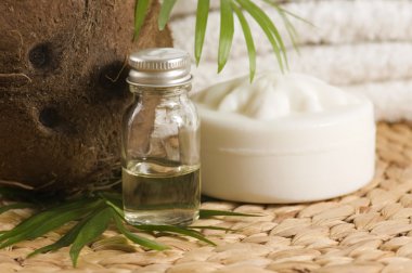 Coconut oil for alternative therapy clipart