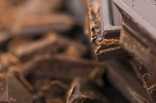Σωρός από σπασμένη σοκολάτα — Φωτογραφία Αρχείου
