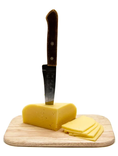 Разрезая сыр — стоковое фото