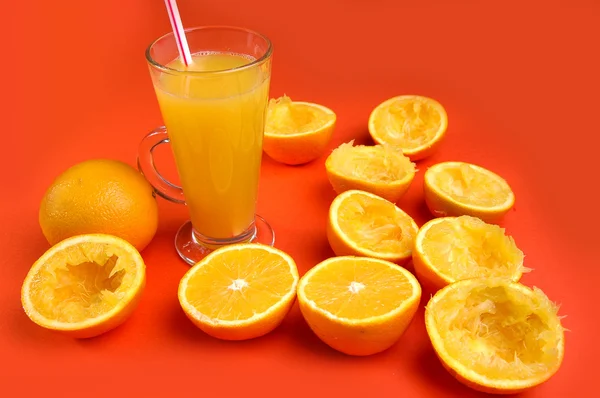 Šťáva a oranžové — Stock fotografie