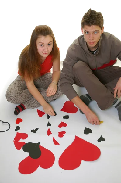 Couple with heart — Stock Photo, Image
