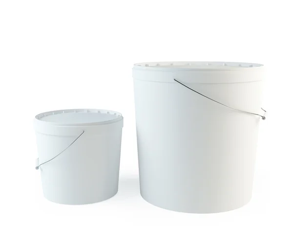 白色塑料桶 — 图库照片