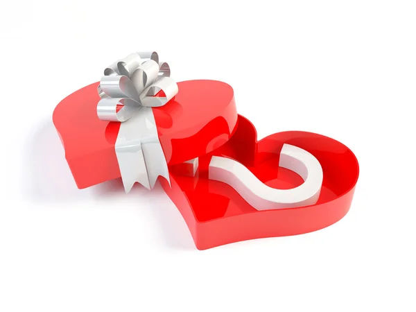 Heart box with question symbol — Stock Photo, Image