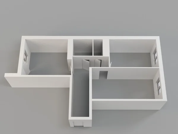 3D-appartement — Stockfoto