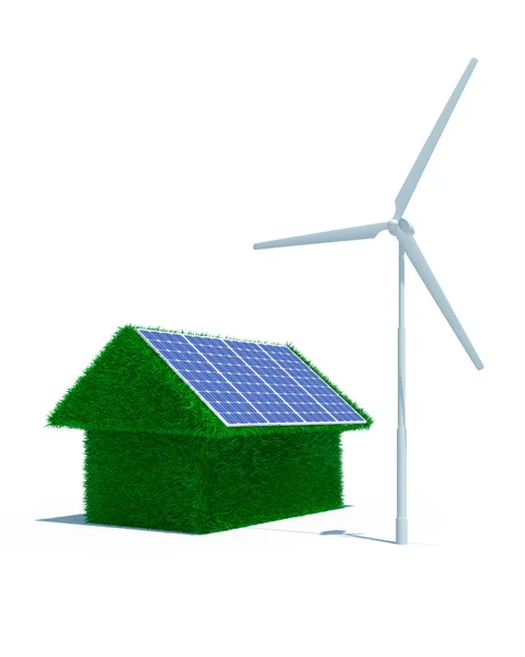 Dom z alternatywnych źródeł energii — Zdjęcie stockowe