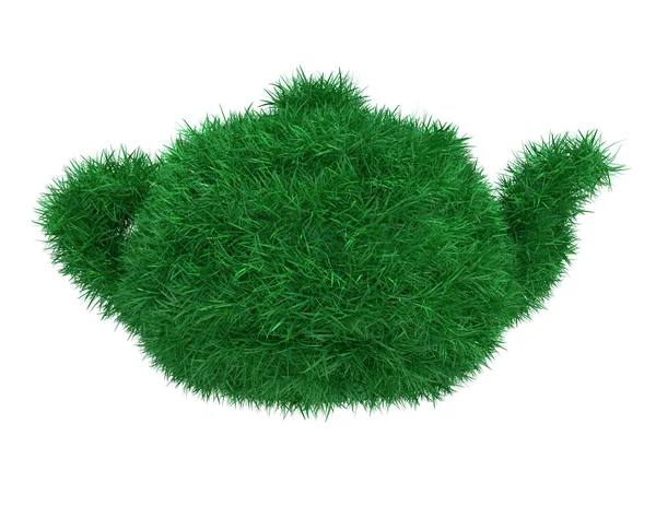 Grass teapot — Stock Photo, Image
