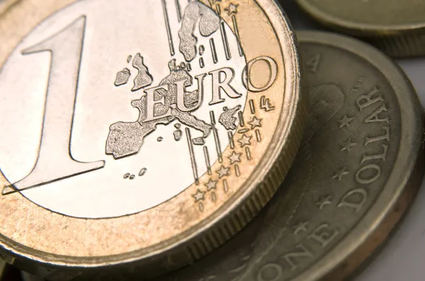 1 ユーロ硬貨 — ストック写真