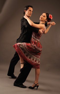 Couple dancing a latin dance clipart