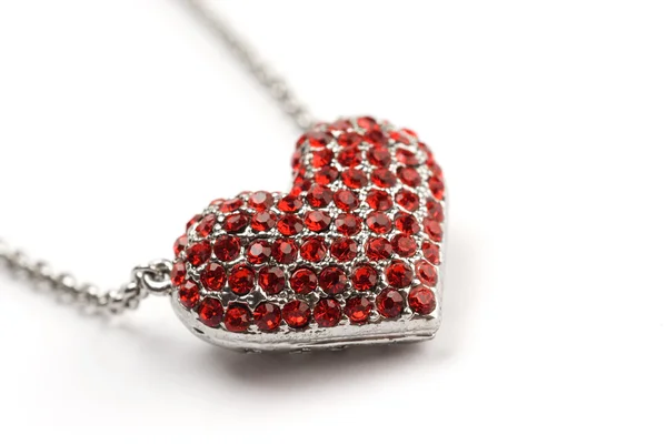Röd diamant hjärta — Stockfoto