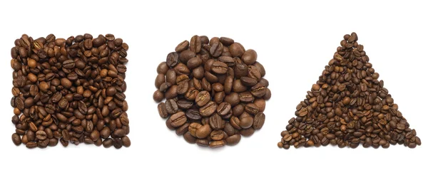 Kahve çekirdekleri şekilleri — Stok fotoğraf