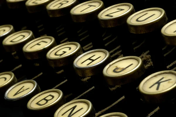 Velho detalhe de máquina de escrever empoeirado macro — Fotografia de Stock