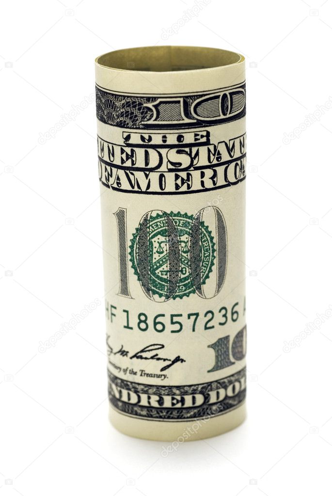 Rolled dollar bill