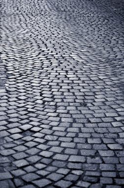 Blue cobblestone way clipart