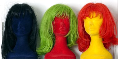 Colourful mannequins heads clipart