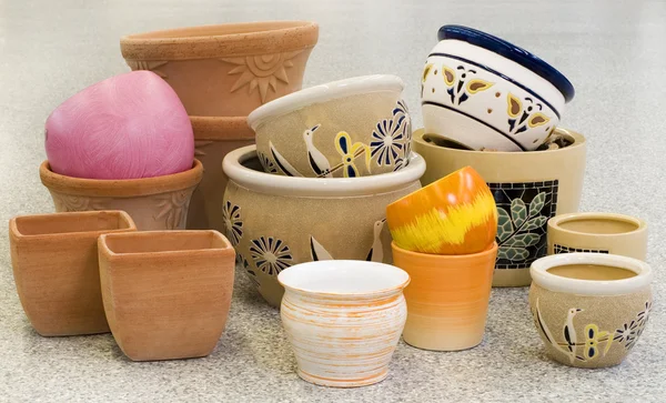 Kleurrijke potten collectie — Stockfoto