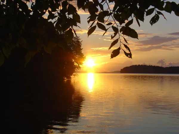 stock image Sunset over lake