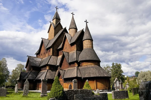 Noruega. Iglesia Heddal Stave — Foto de Stock