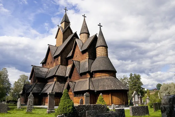 Noruega. Iglesia Heddal Stave Imagen de stock
