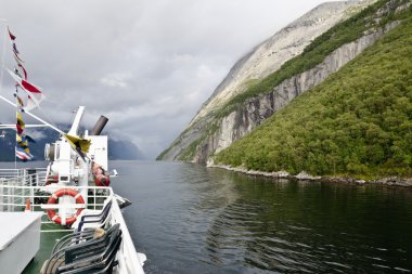 Travel on a fjord clipart