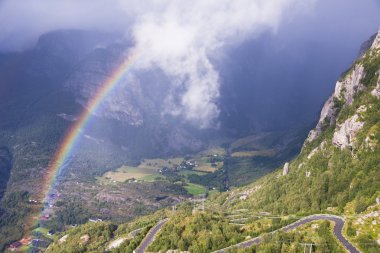 Mountain road in Norway clipart