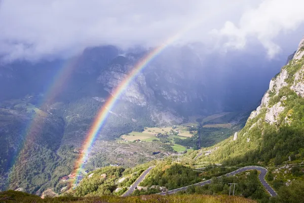 Double rainbow Stock Image