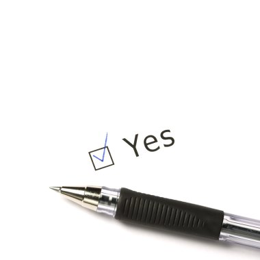 I said Yes! Pen on white background clipart