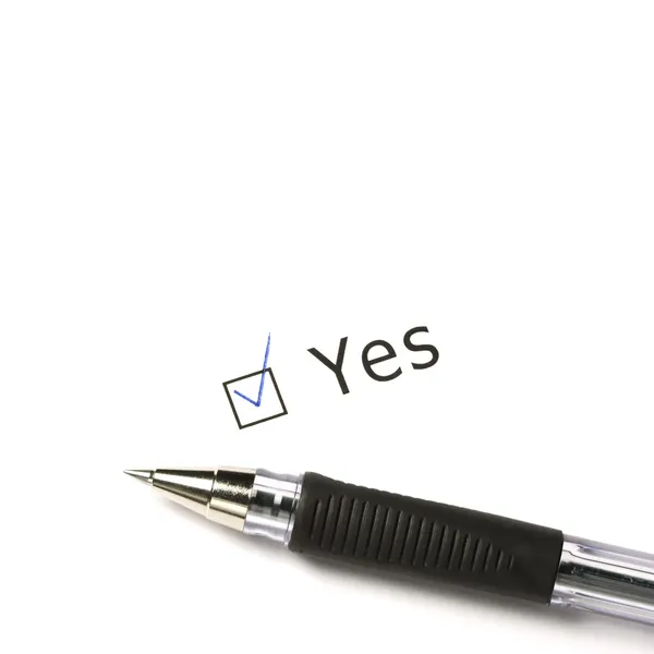 stock image I said Yes! Pen on white background