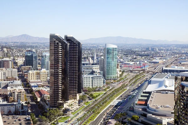 Vista sobre San Diego Downtown Fotos De Bancos De Imagens