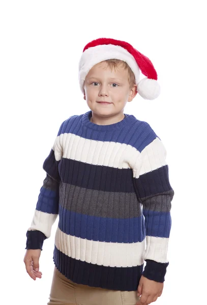 Młody chłopak z santa hat — Zdjęcie stockowe