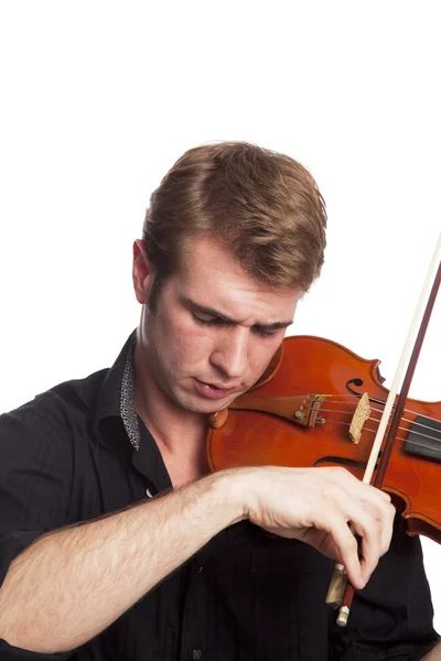年轻男性与小提琴 — 图库照片