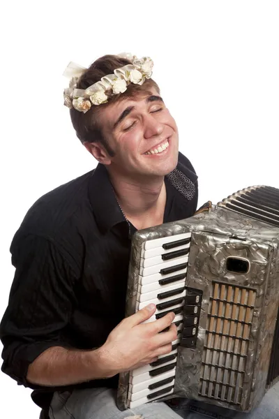 Homme avec accordéon — Photo