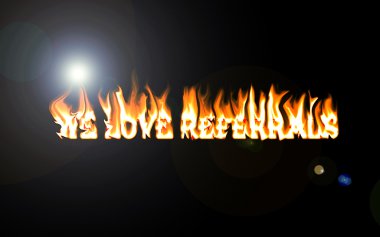 Flame word clipart
