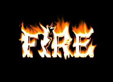 Flame word clipart
