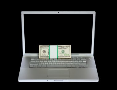 Laptop and US money clipart