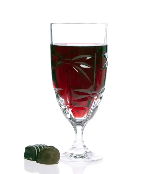 Vinho tinto e doces — Fotografia de Stock