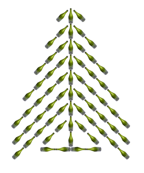 Flaschen-Weihnachtsbaum — Stockfoto