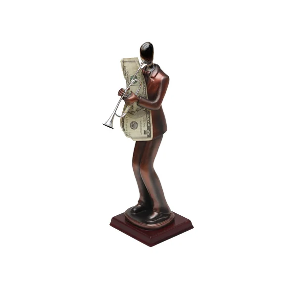 Trumpet player statue — Stock Photo, Image
