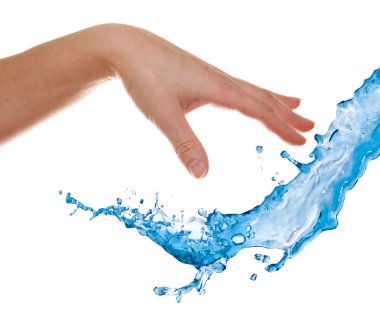 Hand and water splashing clipart