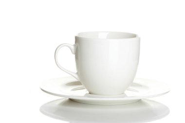 Cup with a saucer on a white background clipart