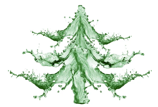 Nya året träd från vatten stänk — Stockfoto