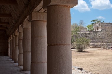 Uxmal temples in mexico clipart