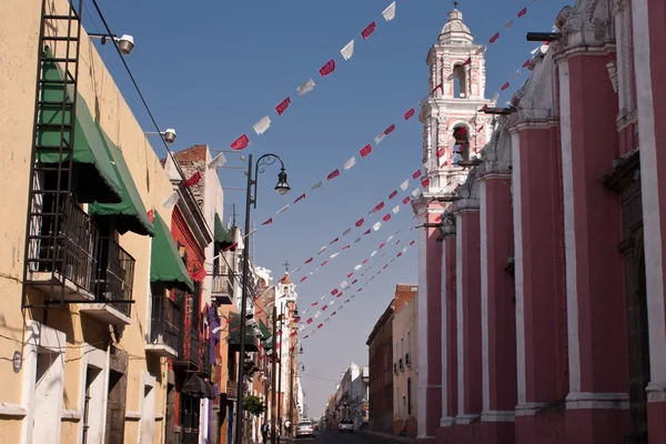 Puebla Altstadtstraße — Stockfoto