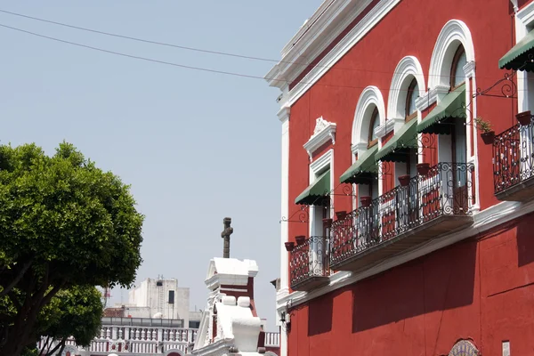 Puebla eski kasaba kilise — Stok fotoğraf