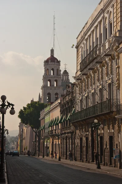 Puebla oude stad straat — Stockfoto