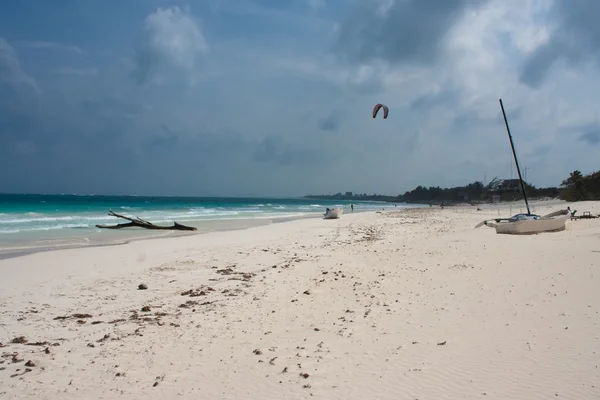 Tulum plage de sable blanc au Mexique — Photo