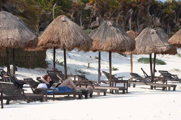 Tulum beach v yucatan — Stock fotografie