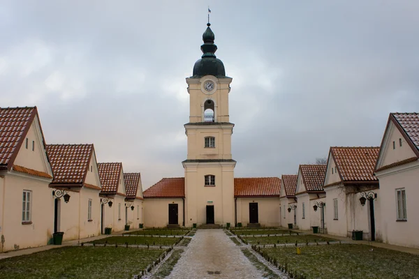 Wieża kościoła w Wigrach — Zdjęcie stockowe