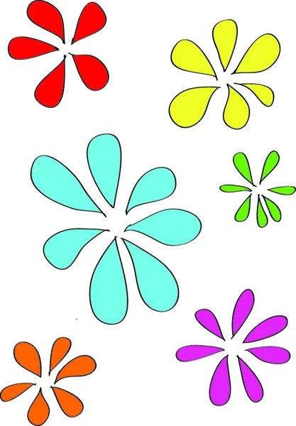 Flores de colores — Vector de stock