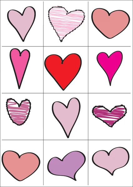 Set of hearts — Stock Vector